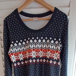 Hanna Andersson Fairisle pattern Lg. scoop neck top pj